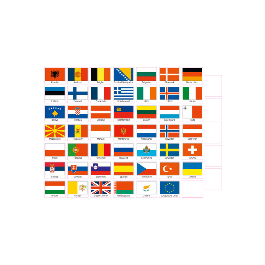 Magnet-Set Flaggen Europas