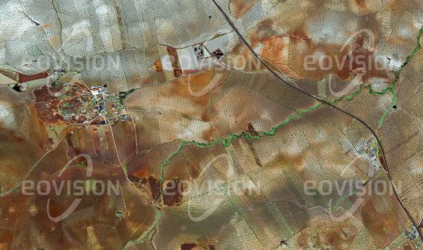 Das Satellitenbild "JAÉN - Spanien" ist dem Bildband "HUMAN FOOTPRINT - Satellitenbilder dokumentieren menschliches Handeln" entnommen. Bildbeschreibung: Jeder Punkt ein Olivenbaum - die Region um Jaen ist mit 50 Millionen Bäumen das größte Olivenanbaugebiet der Welt.