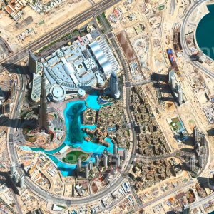 Das Satellitenbild "DUBAYY - Vereinigte Arabische Emirate" ist dem Bildband "HUMAN FOOTPRINT - Satellitenbilder dokumentieren menschliches Handeln" entnommen. Bildbeschreibung: Der Turm Burj Khalifa im Zentrum Dubais ist mit 828 Metern Höhe und 160 Stockwerken das höchste Gebäude der Welt.