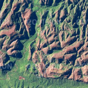 Das Satellitenbild "CORDILLERA ORIENTAL - Bolivien" ist dem Bildband "UNTOUCHED NATURE - Naturlandschaften in Satellitenbildern" entnommen. Bildbeschreibung: Am Ostrand der Anden in Südbolivien findet sich eine kleinräumig zerklüftete und trotz geringer Höhe unzugängliche Gebirgslandschaft. Nur die Talböden eignen sich hier als Standorte für Wälder.