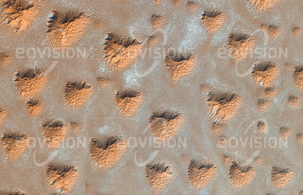 Das Satellitenbild "FASAD - Oman" ist dem Bildband "WÜSTEN - Lebensraum der Extreme" entnommen. Bildbeschreibung: An den südöstlichen Ausläufern der Rub al-Khali ist der Sand in einem fein gesponnenen Netzwerk von Dünen unterschiedlicher Ausmaße verteilt. Die komplexen Dünenstrukturen entstehen durch Winde aus wechselnden Richtungen. Obwohl sie nur ein Fünftel der weltweiten Wüstenflächen bedecken, werden Sandwüsten häufig mit dem Begriff Wüste gleichgesetzt.